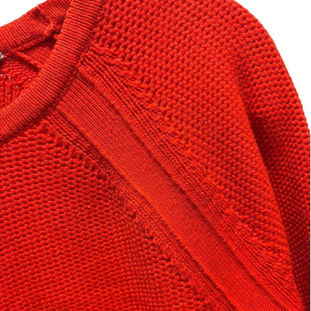 Athleta Red Side Zip Split Hem Textured Knit Swea… - image 5